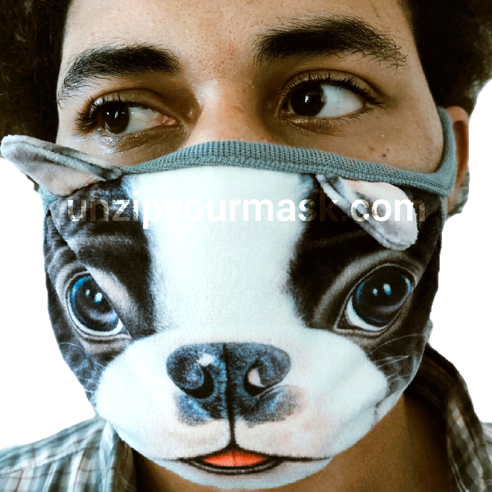 French bulldog face mask with cute ears